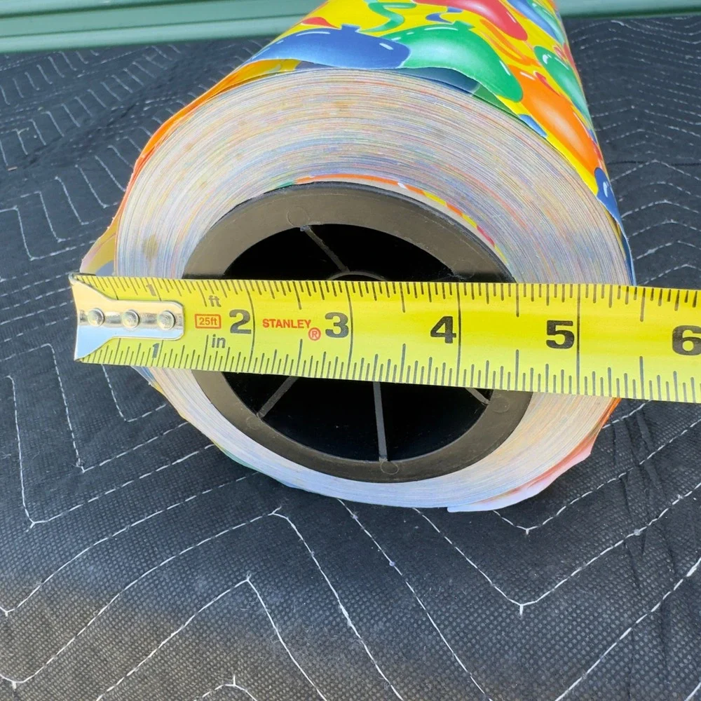 Vintage Birthday Balloon Wrapping Paper Roll Yellow Festive Party Gift Wrap 24in